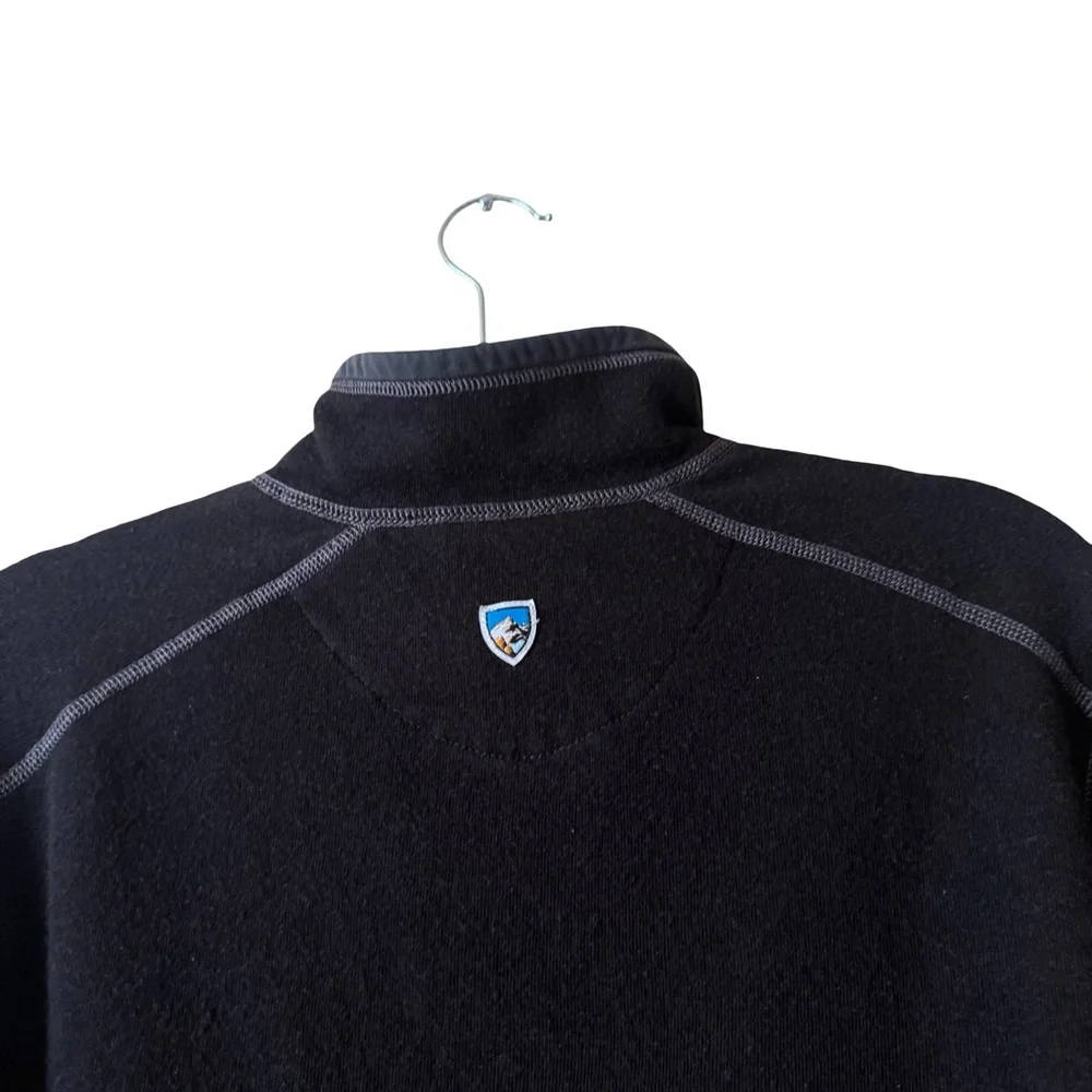 Kuhl Sweater Revel 1/4 Zip Pullover Black Hiking Men's size Large
